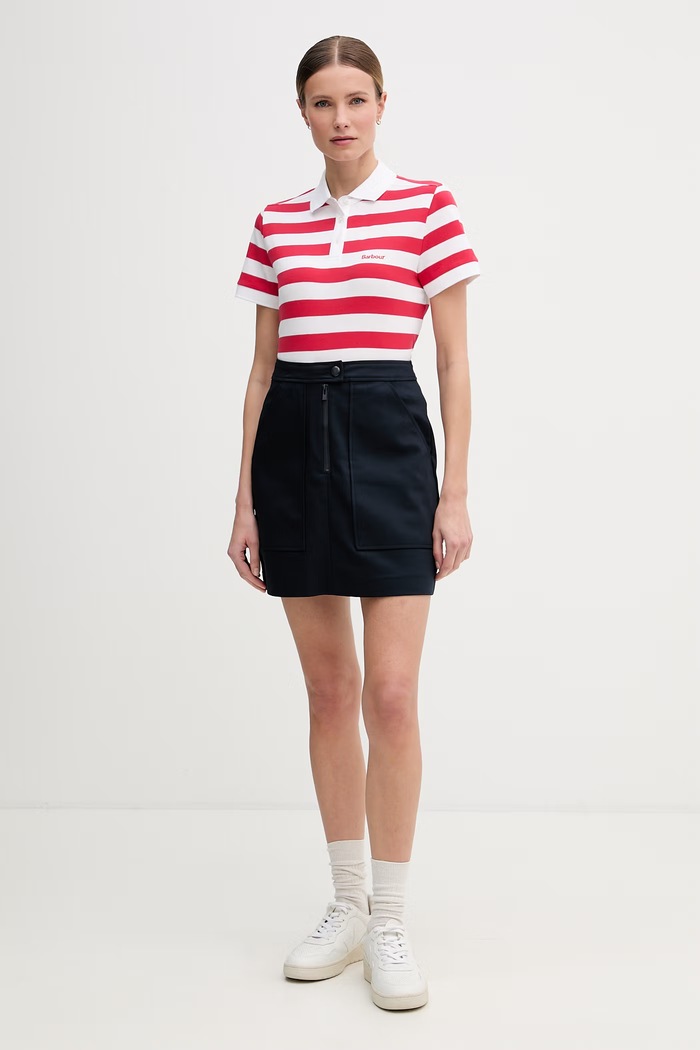 Barbour polo majica ženska bombažna Ashbourne LML0887 rdeča SS26