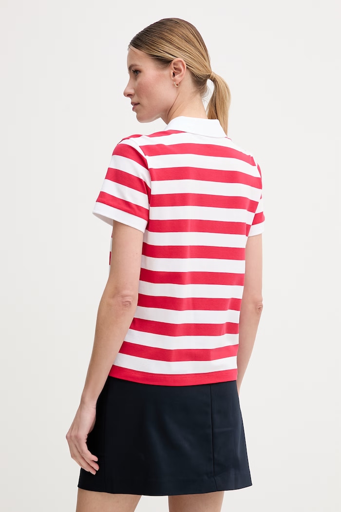 Oblačila Barbour polo majica ženska bombažna Ashbourne LML0887 rdeča