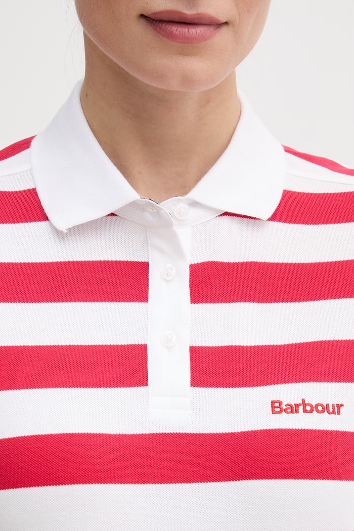 Barbour polo majica ženska bombažna Ashbourne LML0887 rdeča