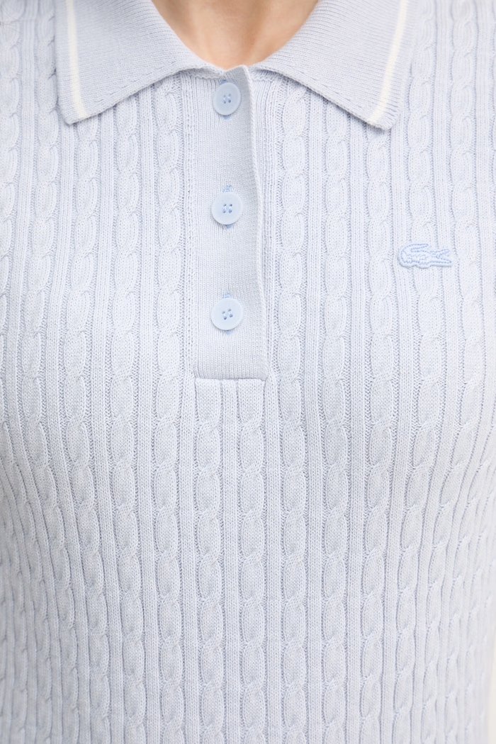 Lacoste polo tricotat pentru femei, cu bumbac AF0972 albastru