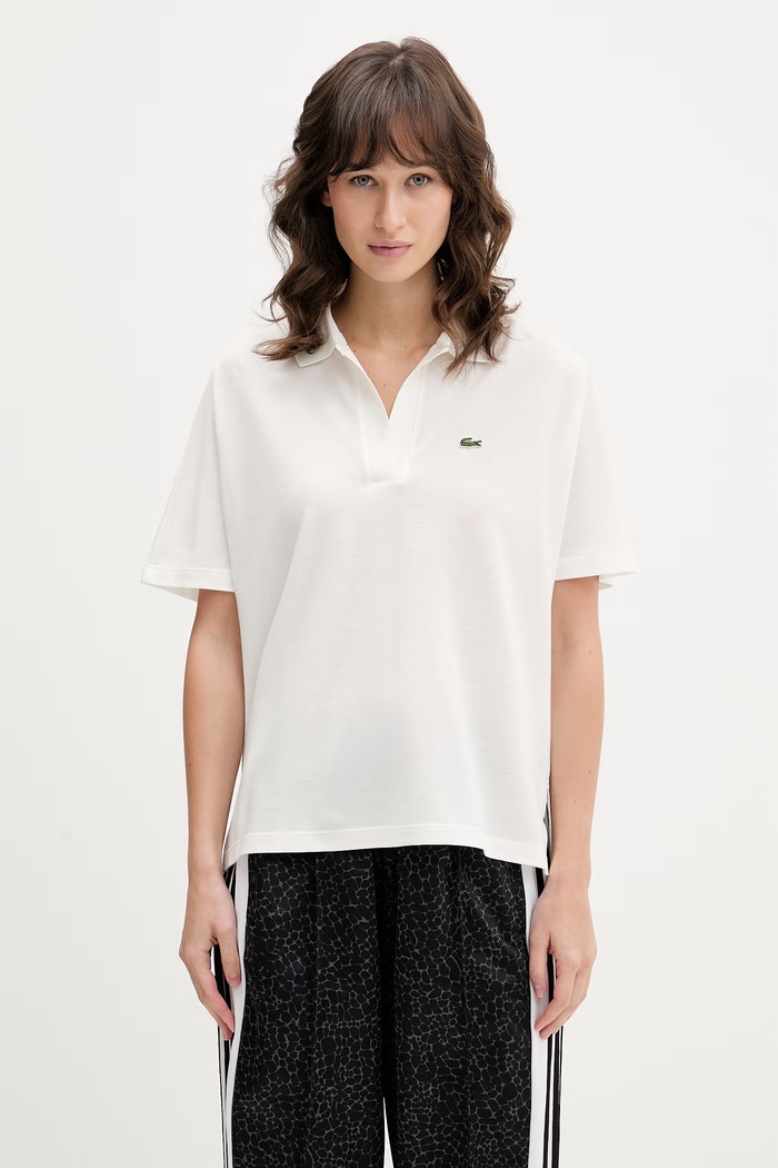 Πόλο Lacoste χαλαρό λευκό PF1123