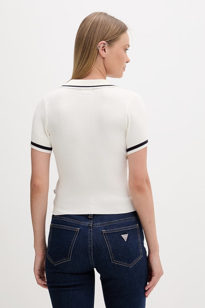Oblečenie Guess Jeans dámske polo tričko W6GRZ1.Z3P32 béžová