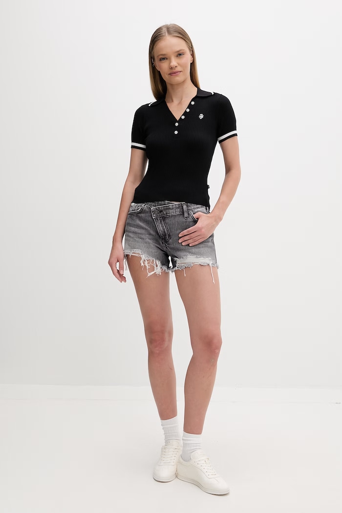 Guess Jeans dámske polo tričko W6GRZ1.Z3P32 čierna SS26