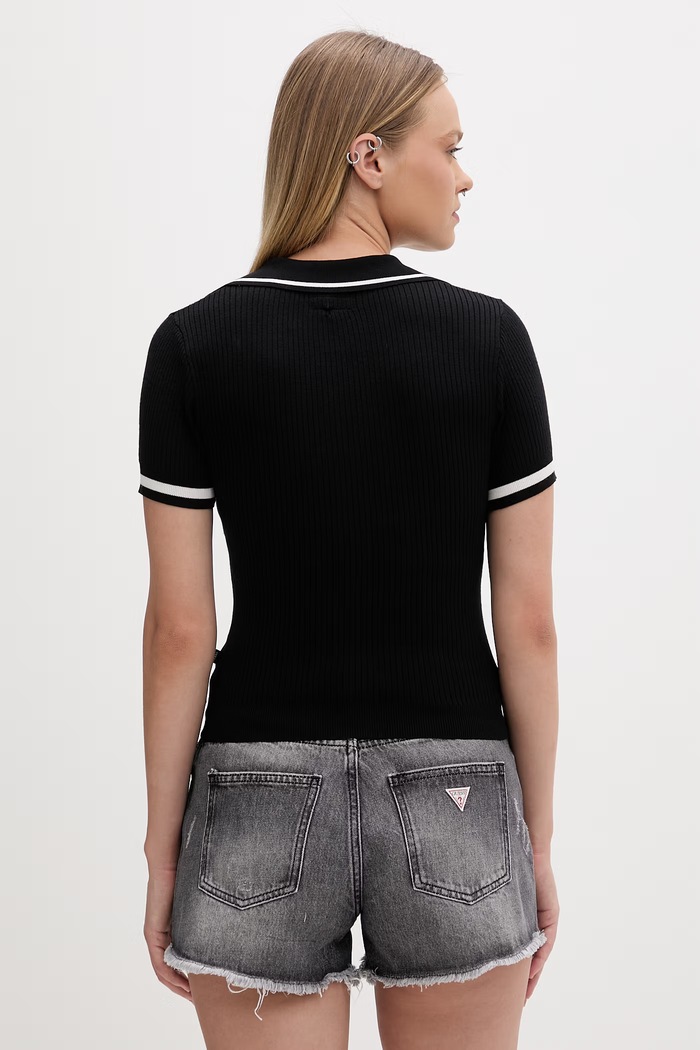 Oblečenie Guess Jeans dámske polo tričko W6GRZ1.Z3P32 čierna