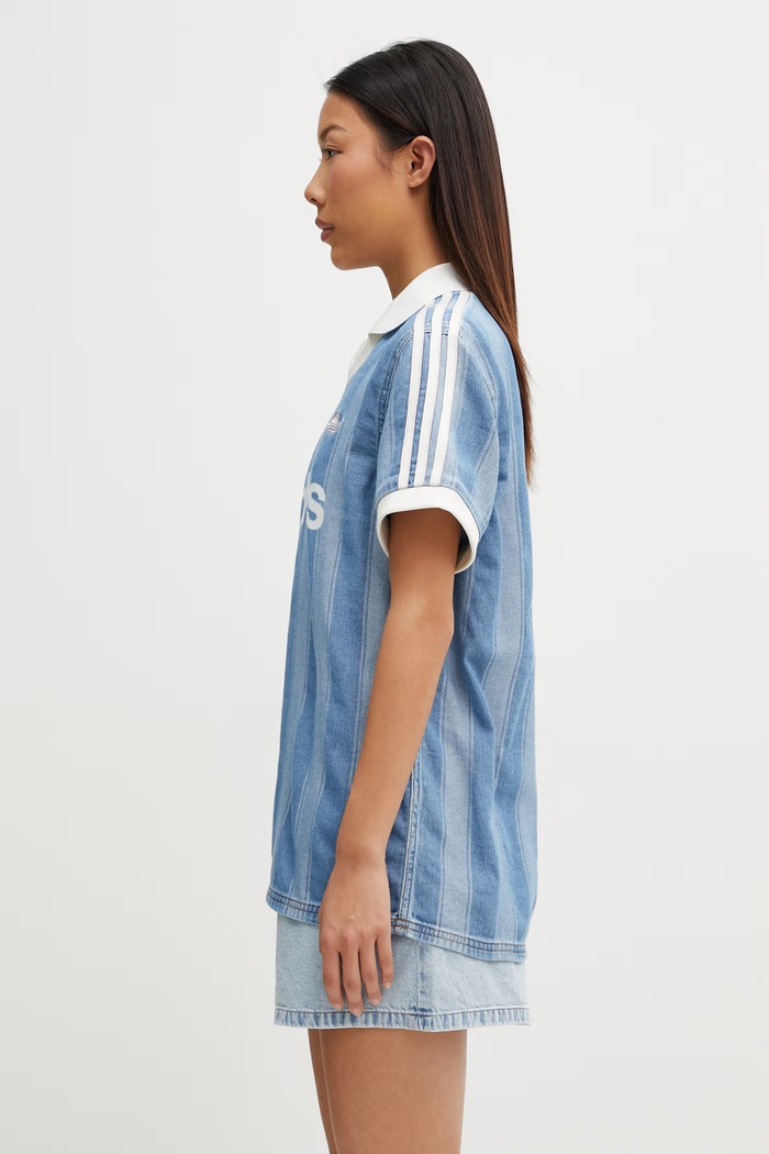 adidas Originals polo tričko dámske bavlnené KD5448 modrá SS26