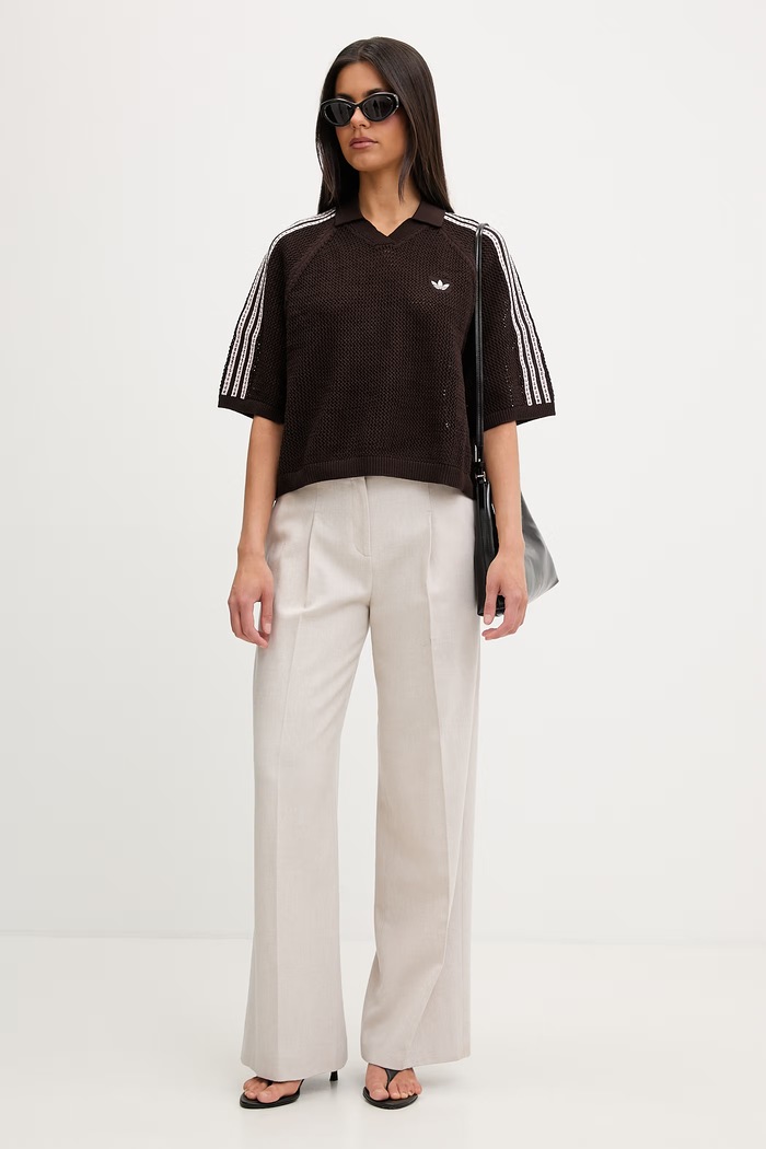 adidas Originals polo tricotat pentru femei KE0198 maro SS26