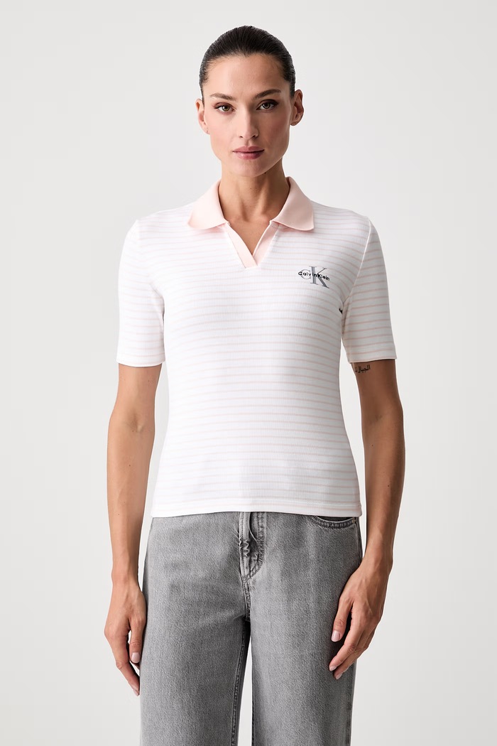 Calvin Klein Jeans polo damskie beżowy LV047F835G