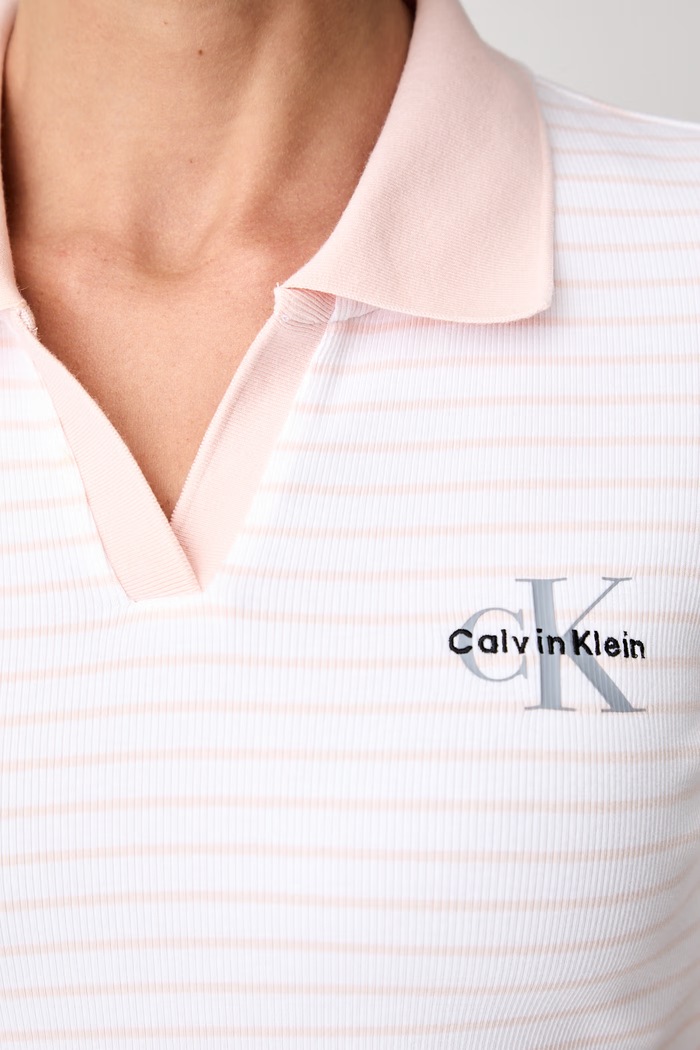 Calvin Klein Jeans polo damskie LV047F835G beżowy