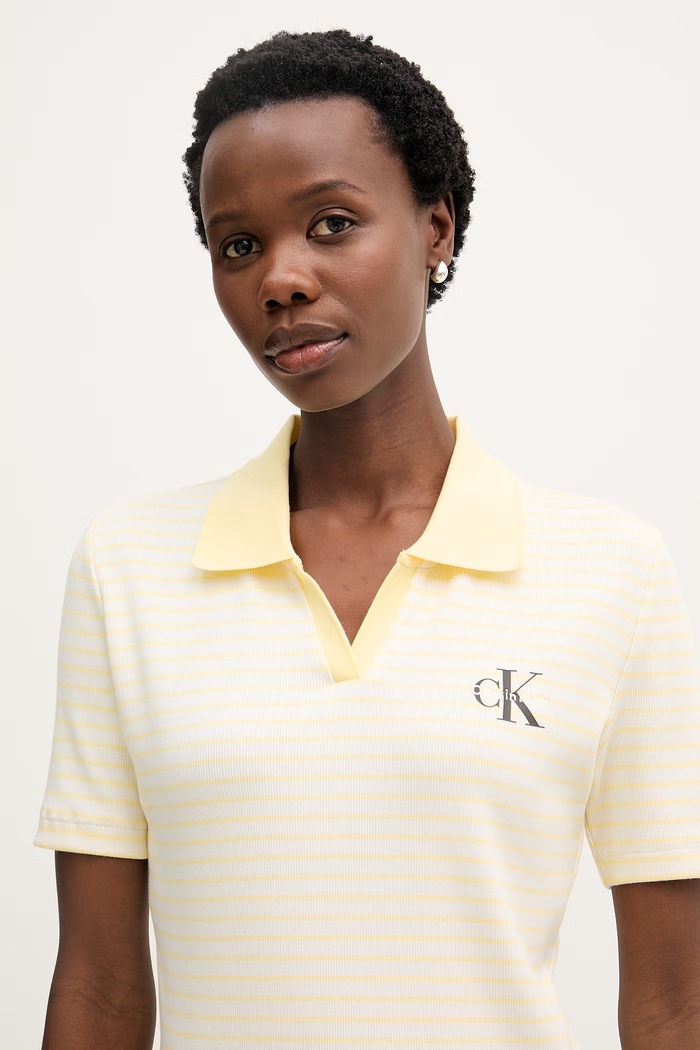 Calvin Klein Jeans polo tričko dámske žltá LV047F835G