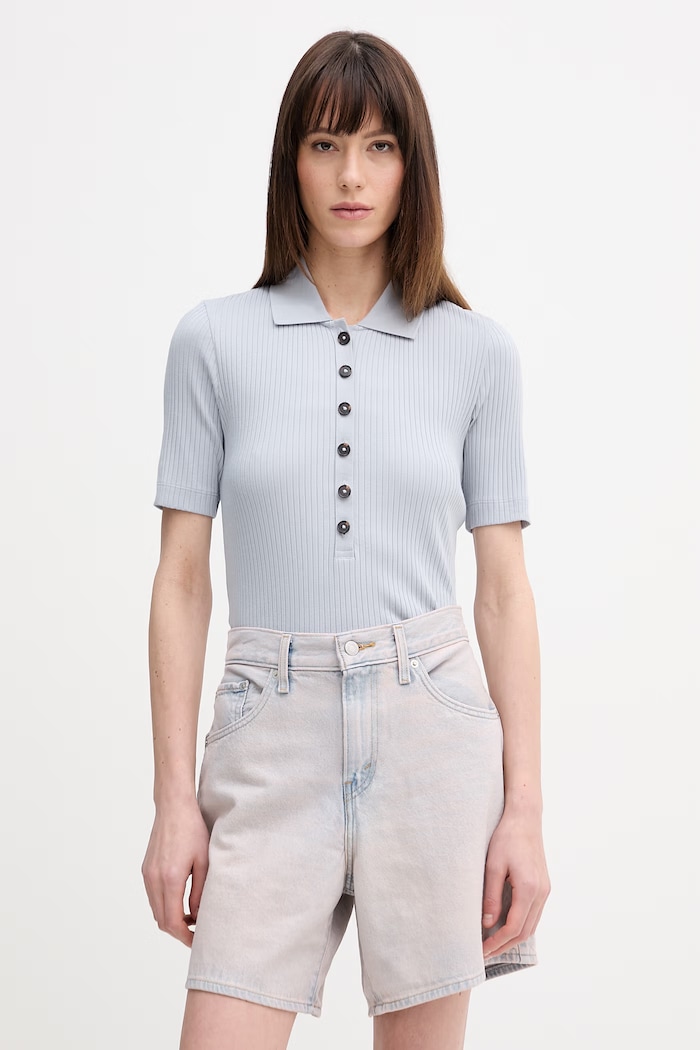 Marc O'Polo tricou polo uni gri 5000013268