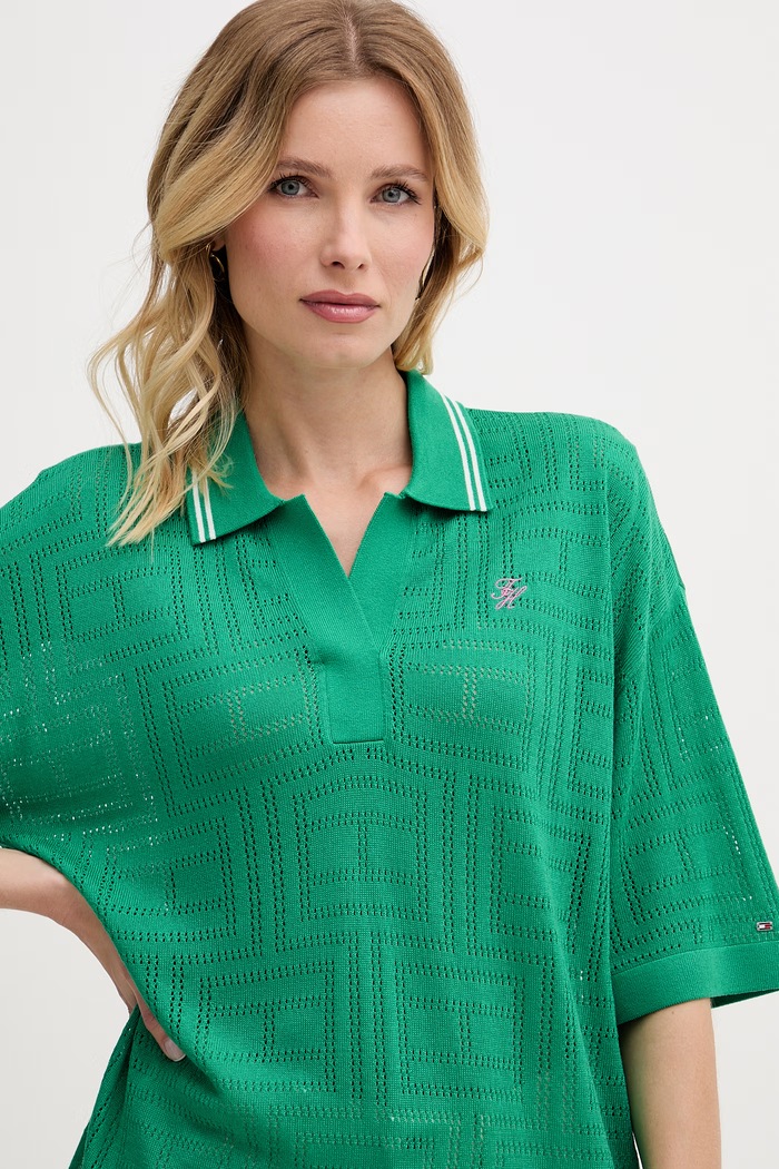 Tommy Hilfiger polo tričko pánske s lyocellom SUMMER zelená WW0WW49791