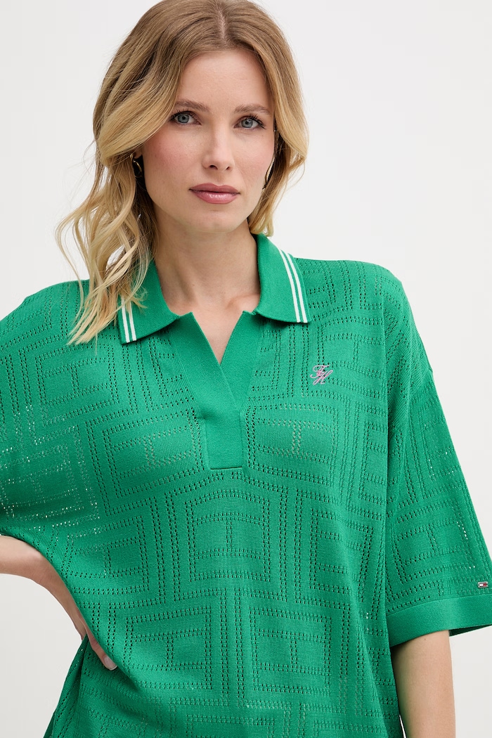 Tommy Hilfiger polo tričko pánske s lyocellom SUMMER zelená WW0WW49791
