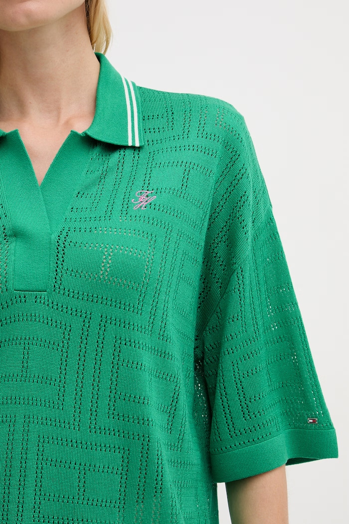 Tommy Hilfiger polo tričko pánske s lyocellom SUMMER WW0WW49791 zelená