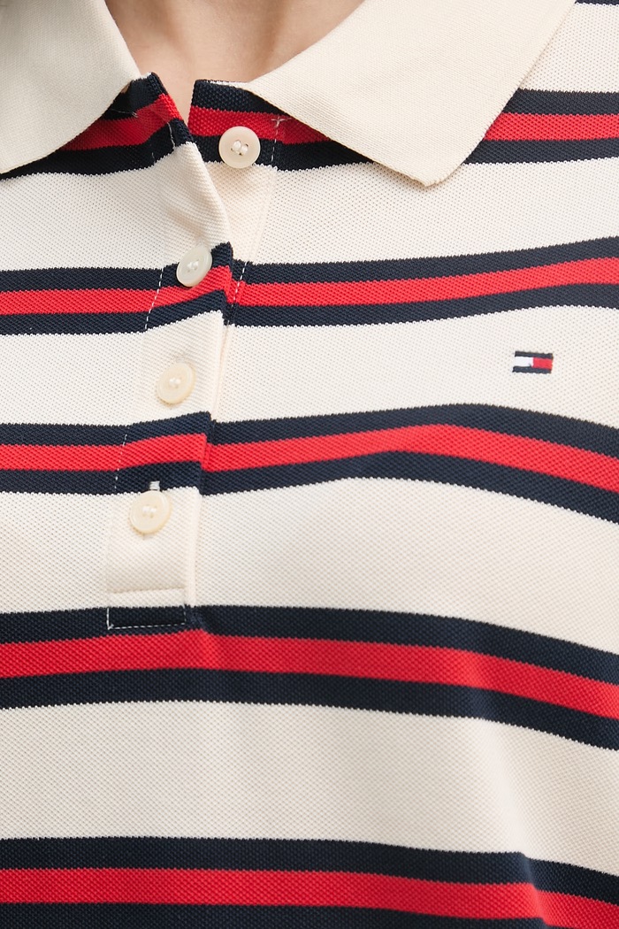 Tommy Hilfiger polo tričko dámske bavlnené s elastanom WW0WW49247 béžová
