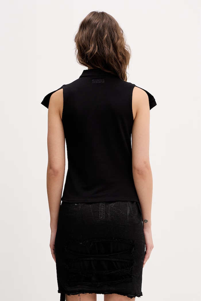 Odzież VETEMENTS polo bawełniane WE76PO453B czarny