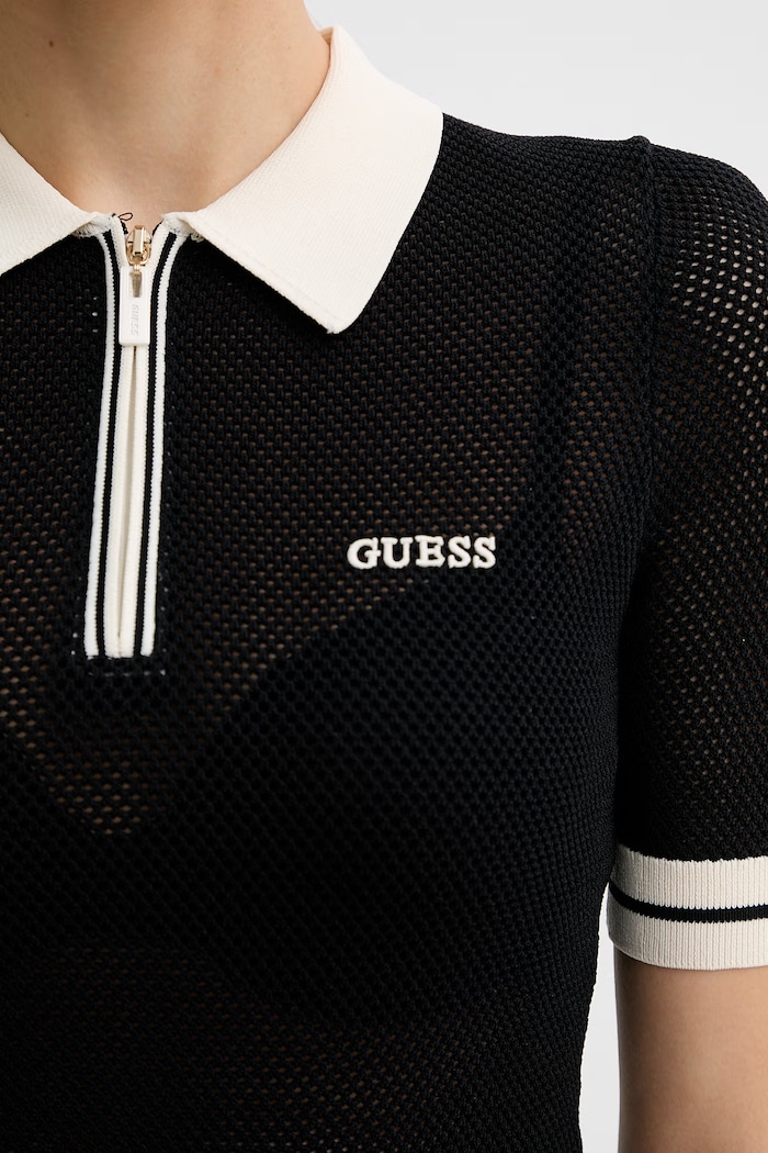 Guess Τοπ πόλο γυναικείο GABRY V6GR04.Z0725 μαύρο