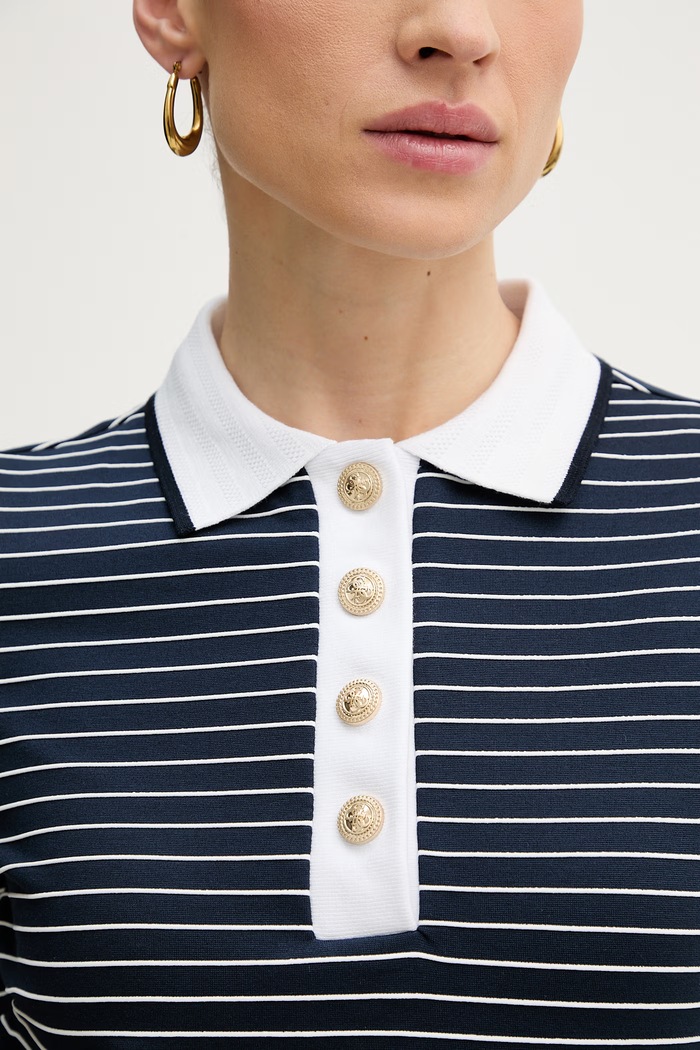 Guess polo tričko dámske ALPHONSINE W6GP17.K2946 tmavomodrá
