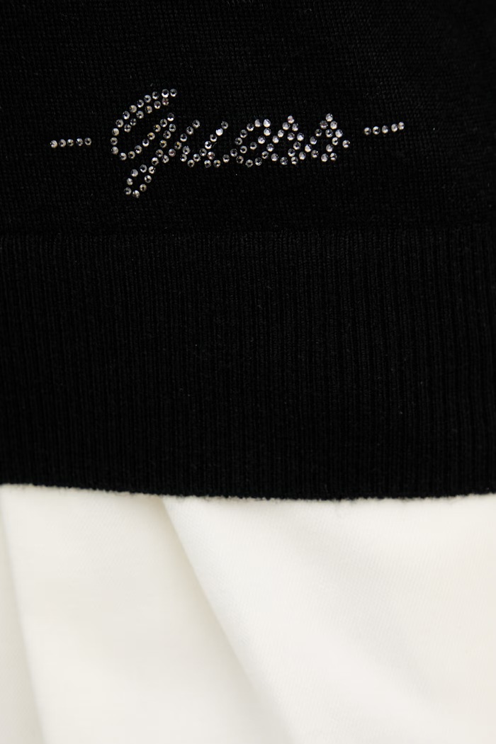 Guess polo tričko dámske vlnené W6GR03.Z0583 čierna