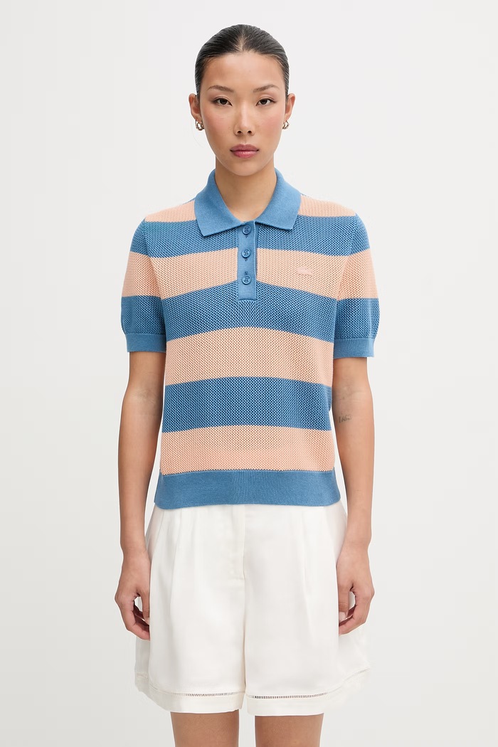 Lacoste πόλο βαμβακερό γυναικείο μπλε AF9847