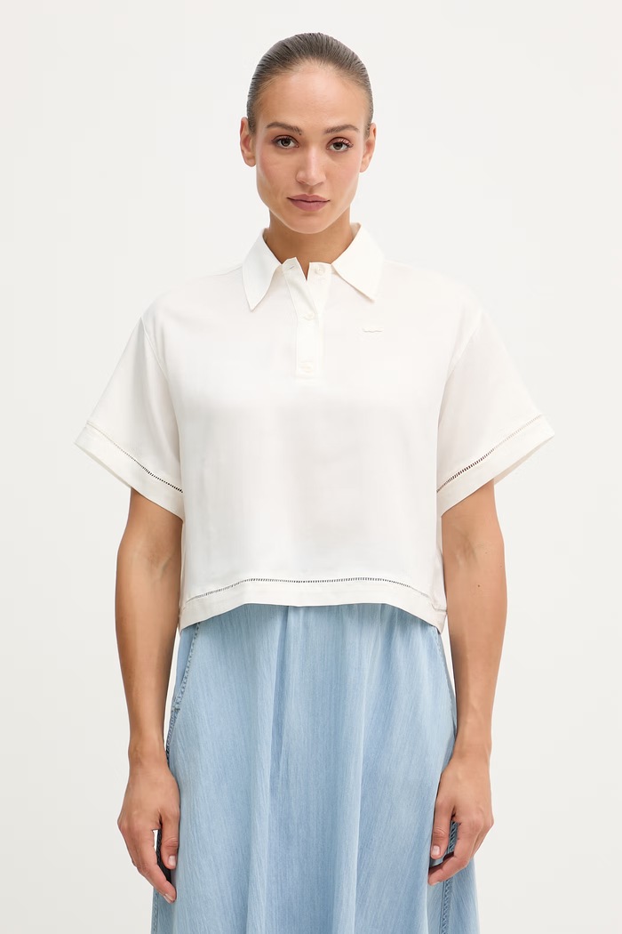 Lacoste πόλο με lyocell γυναικείο μπεζ CF0061