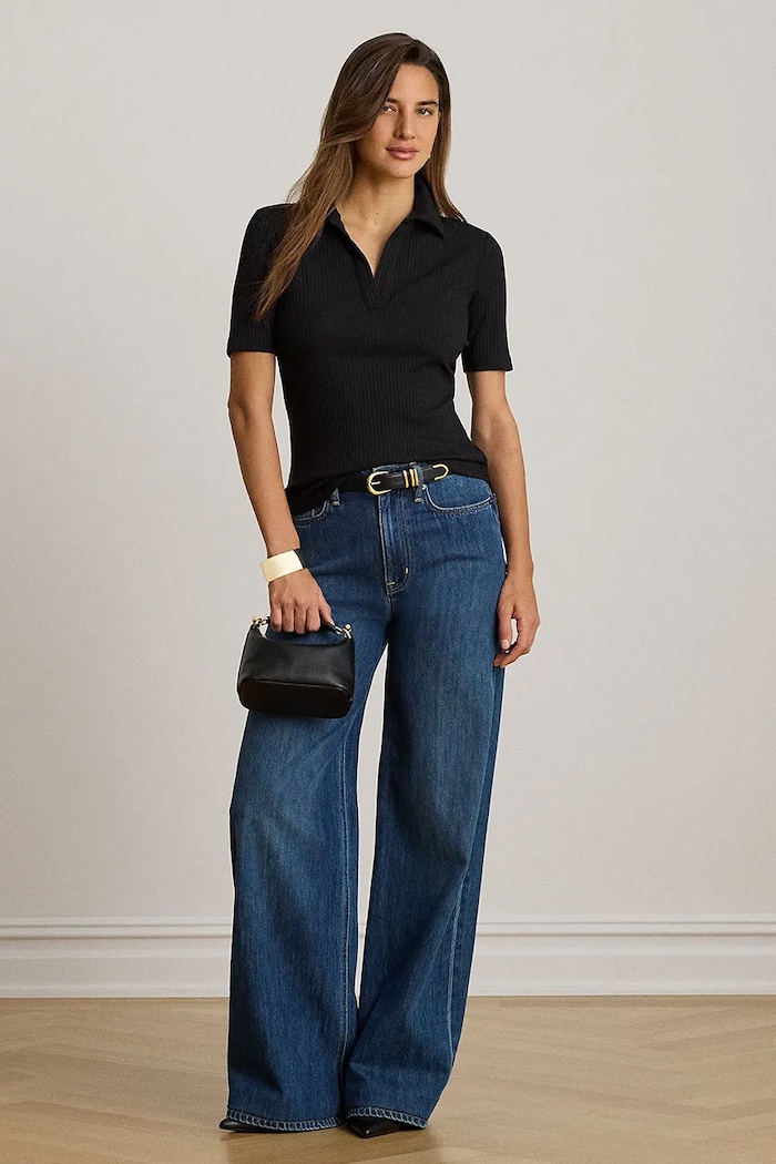 Odzież Lauren Ralph Lauren polo damskie 200P10120 czarny