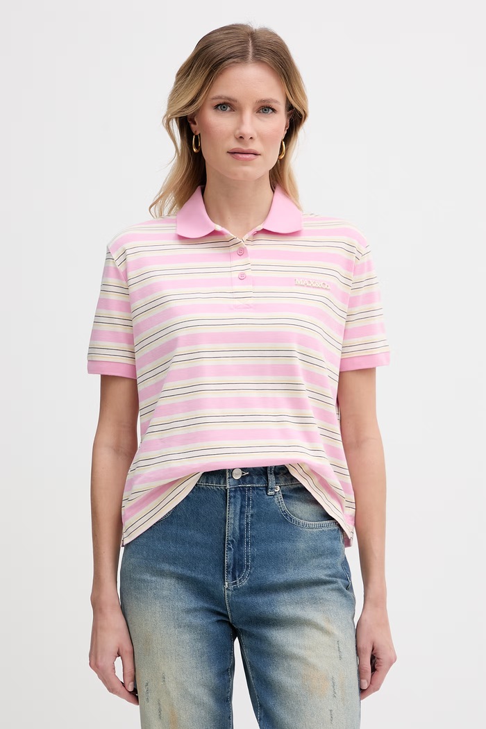 Max&Co. polo tričko dámske bavlnené MCOMANDARE ružová 2616951013200