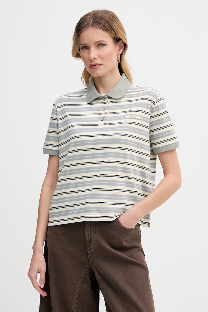 Max&Co. polo tričko dámske bavlnené MCOMANDARE sivá 2616951013200