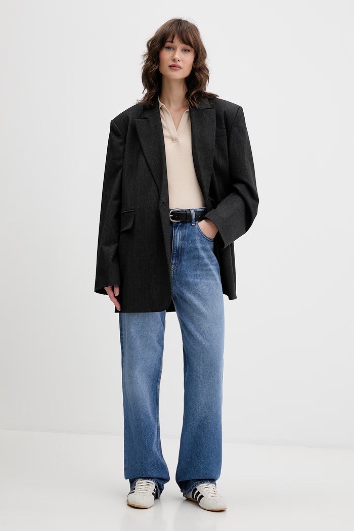 Tommy Jeans тениска с яка дамска от памук с еластан DW0DW22326 бежов SS26
