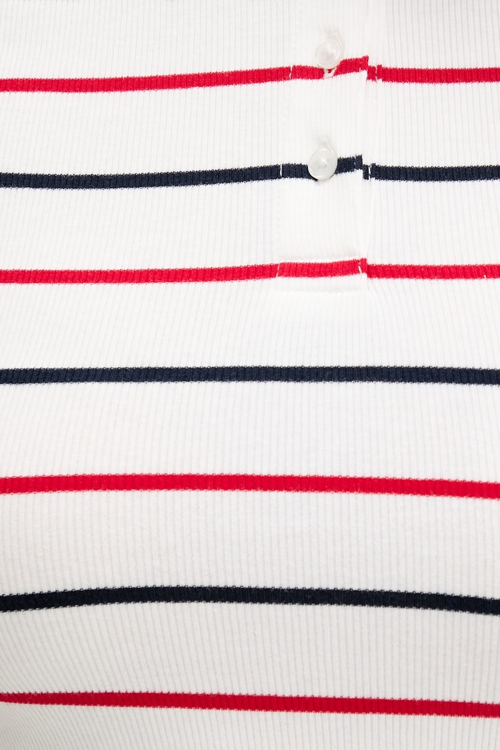 Tommy Jeans πόλο γυναικείο βαμβακερό με ελαστάν DW0DW22327 λευκό