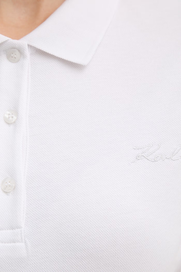 Karl Lagerfeld polo tričko dámske bavlnené s elastanom B2W17097 biela