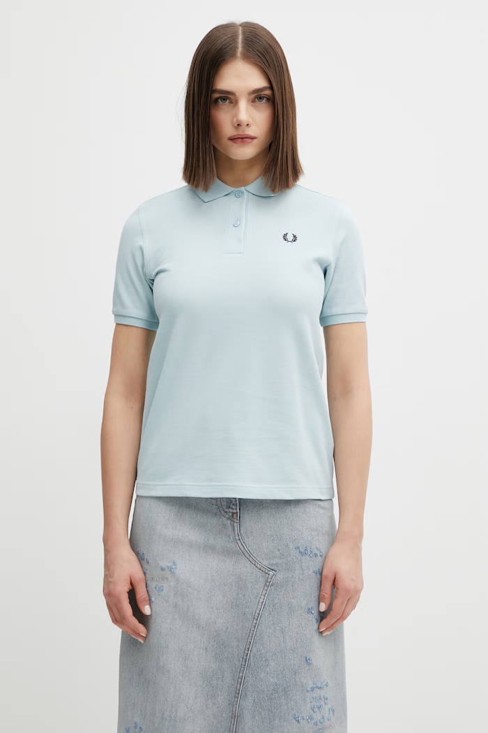 Βαμβακερό μπλουζάκι πόλο Fred Perry κανονικό μπλε G6000