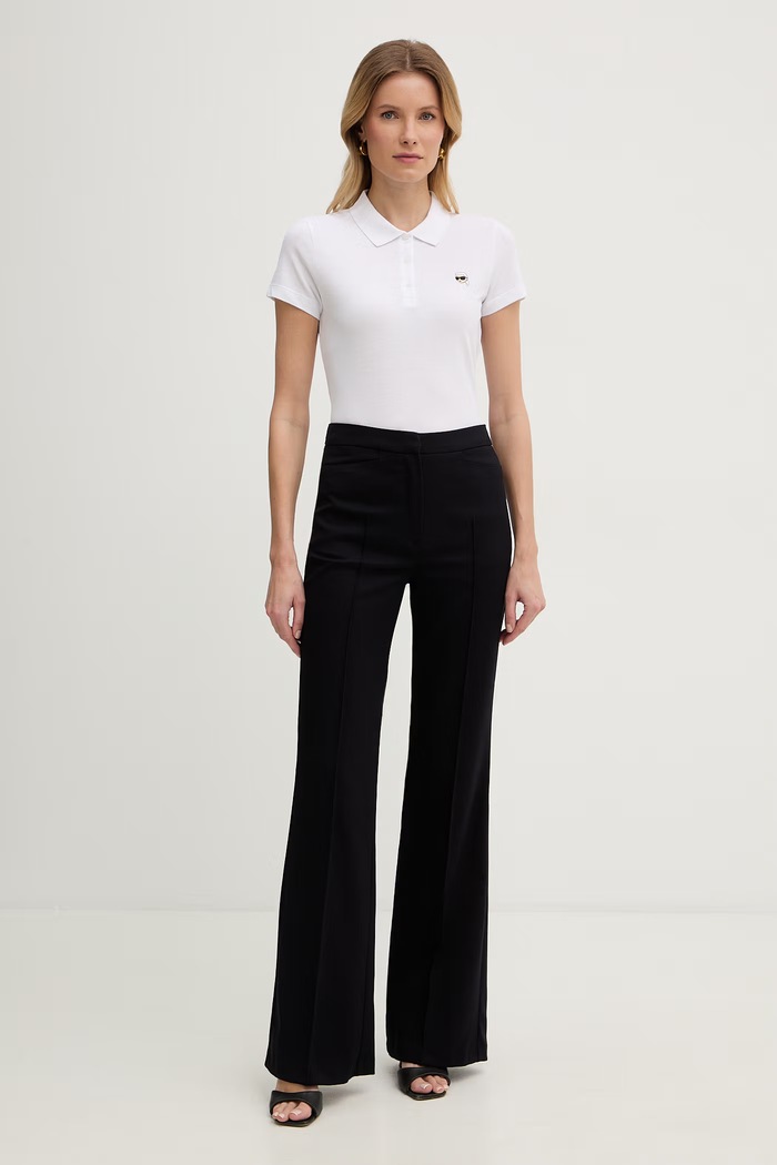 Karl Lagerfeld polo tričko dámske bavlnené IKON B2W17098 biela SS26