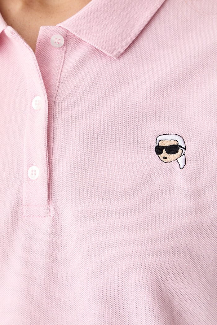 Karl Lagerfeld πόλο γυναικείο βαμβακερό IKON B2W17098 ροζ
