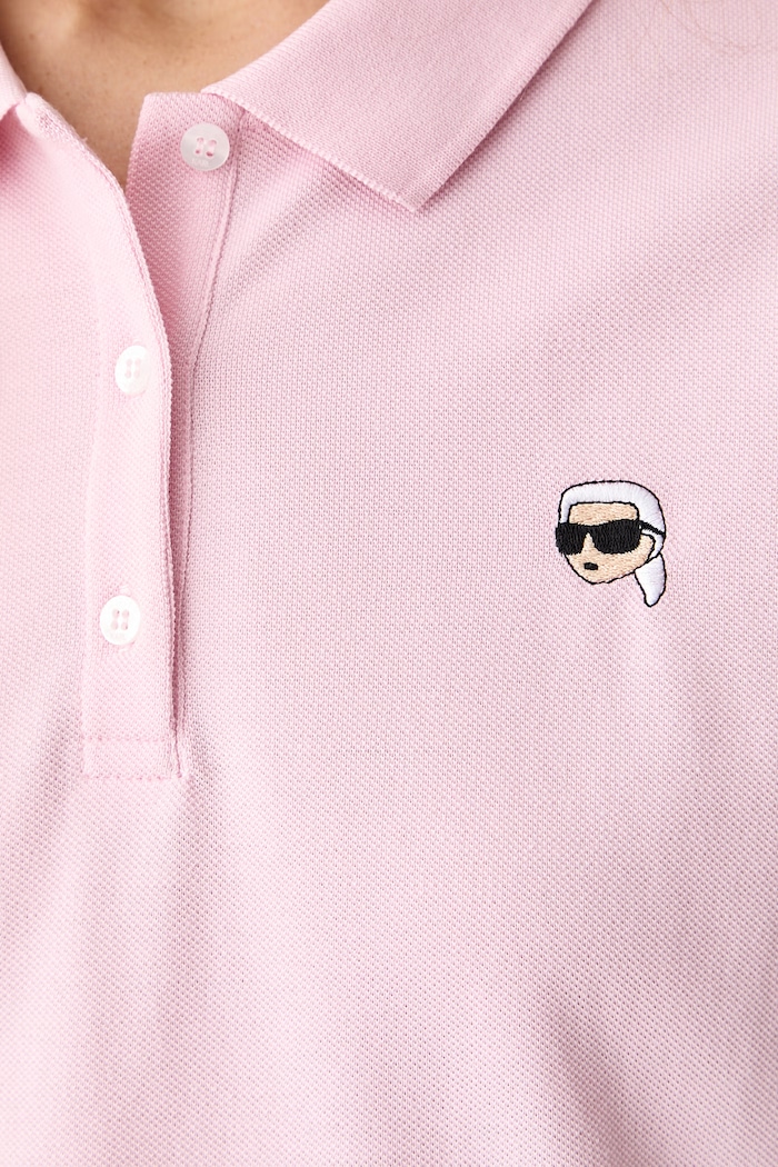 Karl Lagerfeld πόλο γυναικείο βαμβακερό IKON B2W17098 ροζ