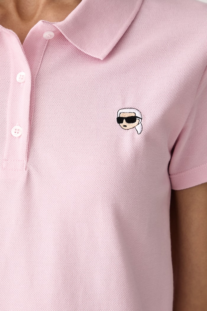 Karl Lagerfeld polo tričko dámske bavlnené IKON B2W17098 ružová