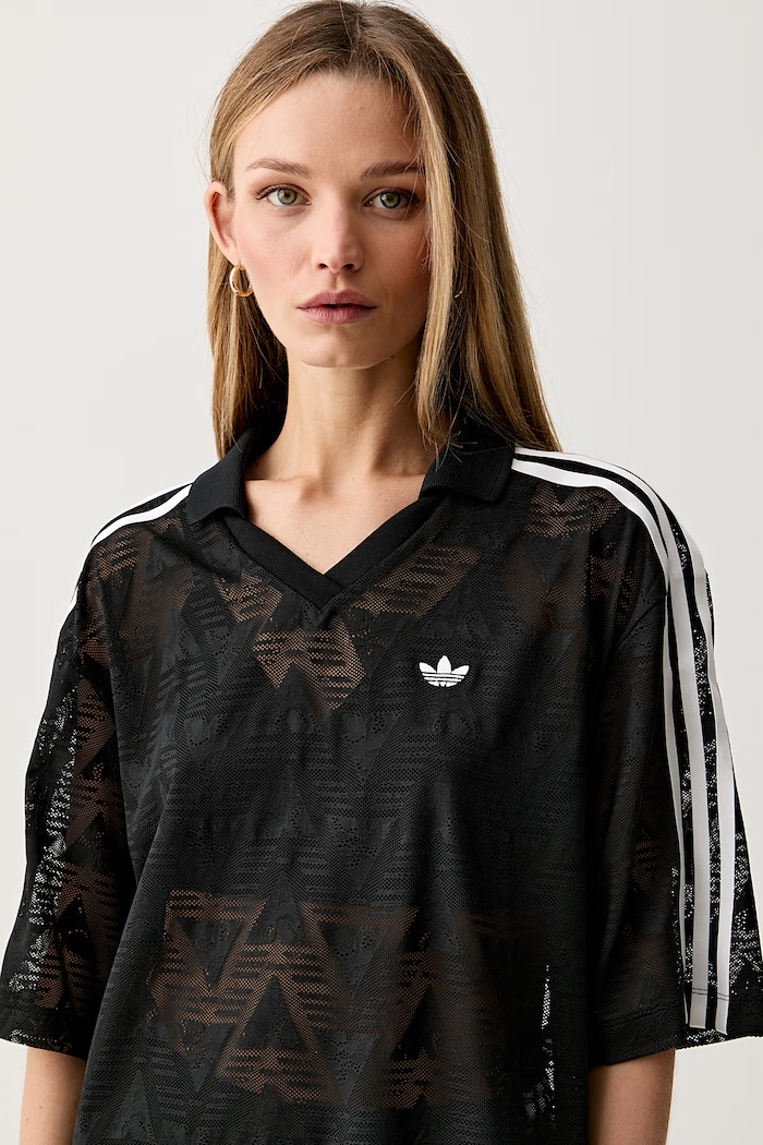 adidas Originals тениска с яка дамска черен KD0344