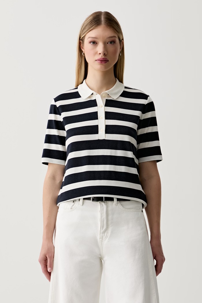 Gant polo damskie z lyocellem granatowy 4201472
