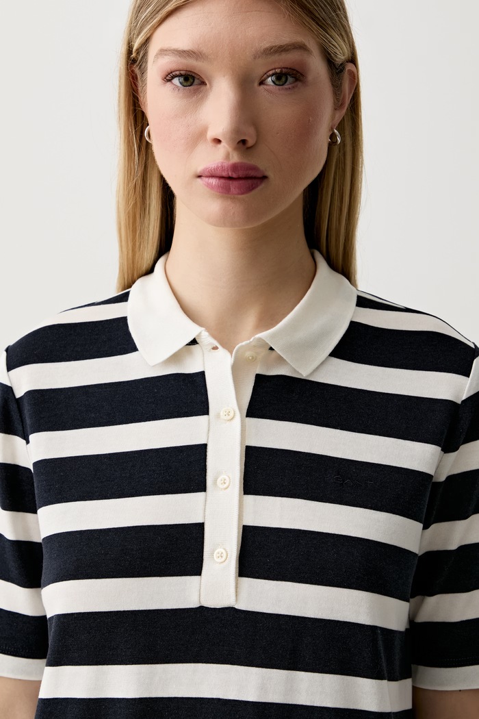 Gant polo damskie z lyocellem granatowy 4201472