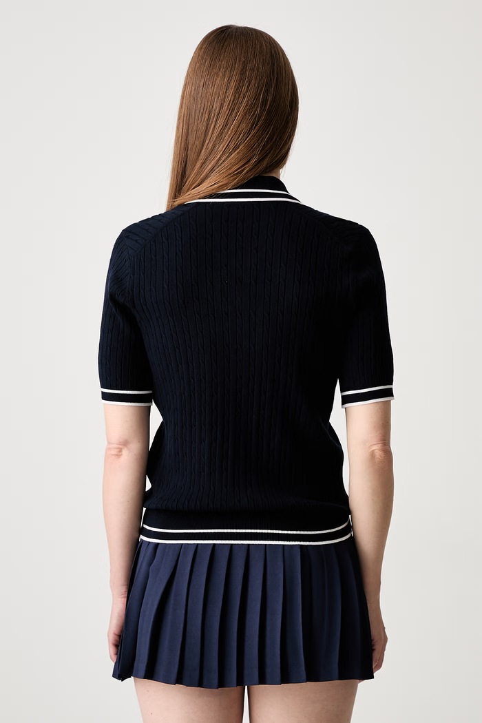 Odzież Sporty & Rich Signature Logo polo z wiskozą damskie TO06875326BL107 granatowy