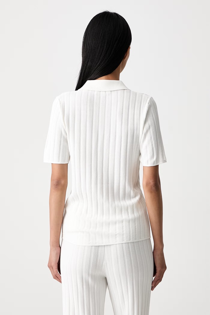 Odzież Sporty & Rich polo z wiskozą damskie WS069712302WH37 biały