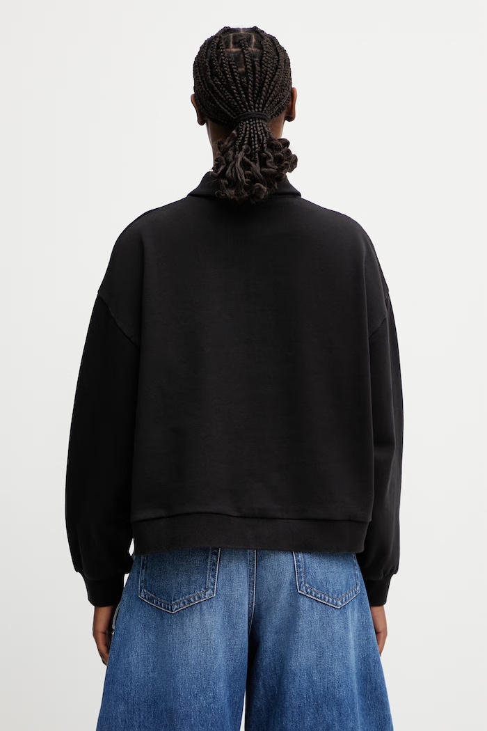Дрехи Carhartt WIP W' Brenta Polo Sweat суичър от памук дамски I036291.0D260 черен