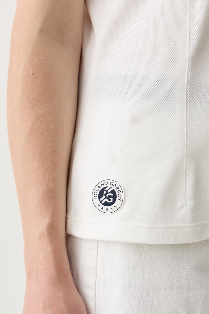 Lacoste polo damskie z bawełną PF0582 beżowy
