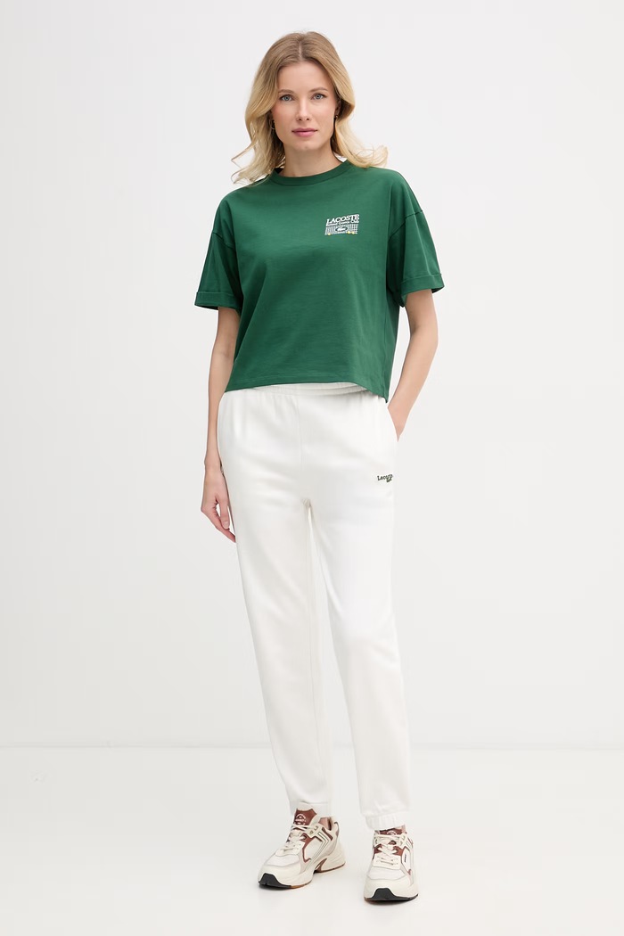 Lacoste t-shirt γυναικείος βαμβακερός TF0585 πράσινο SS26