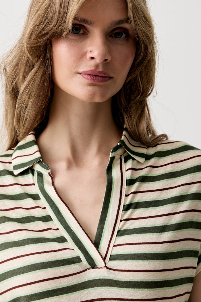 United Colors of Benetton polo pentru femei cu in verde 35LYD301E