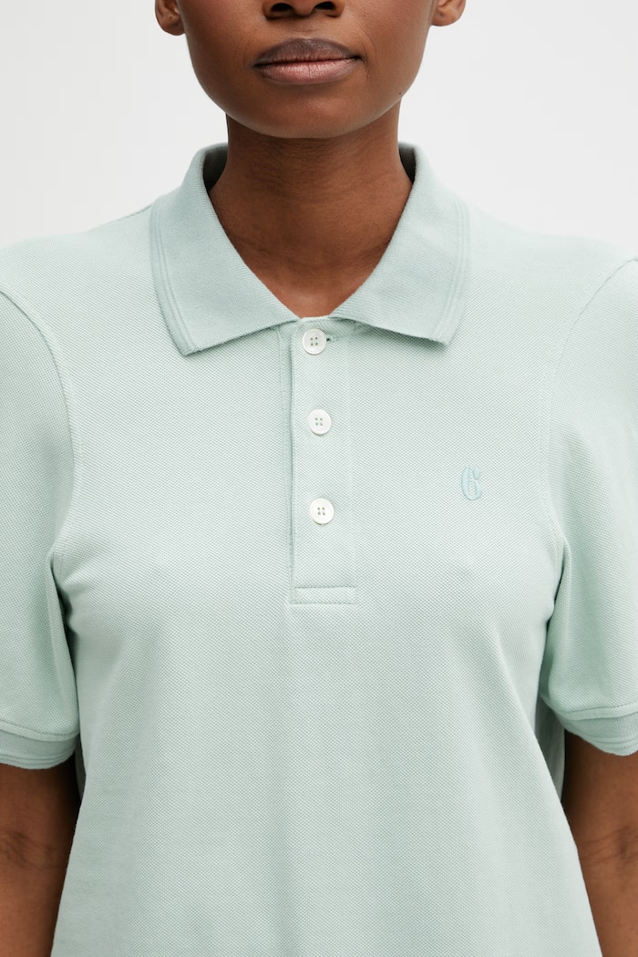 MM6 Maison Margiela Women's cotton polo shirt green S62GL0034.M20220