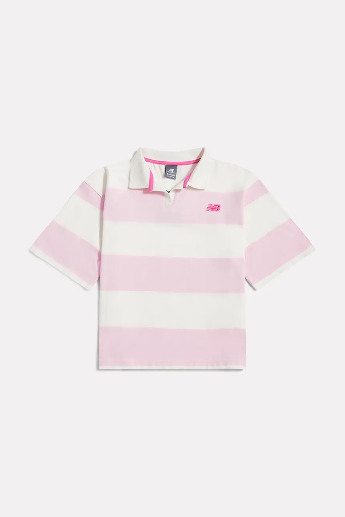 New Balance polo pentru copii, din bumbac YT61M5OK roz SS26