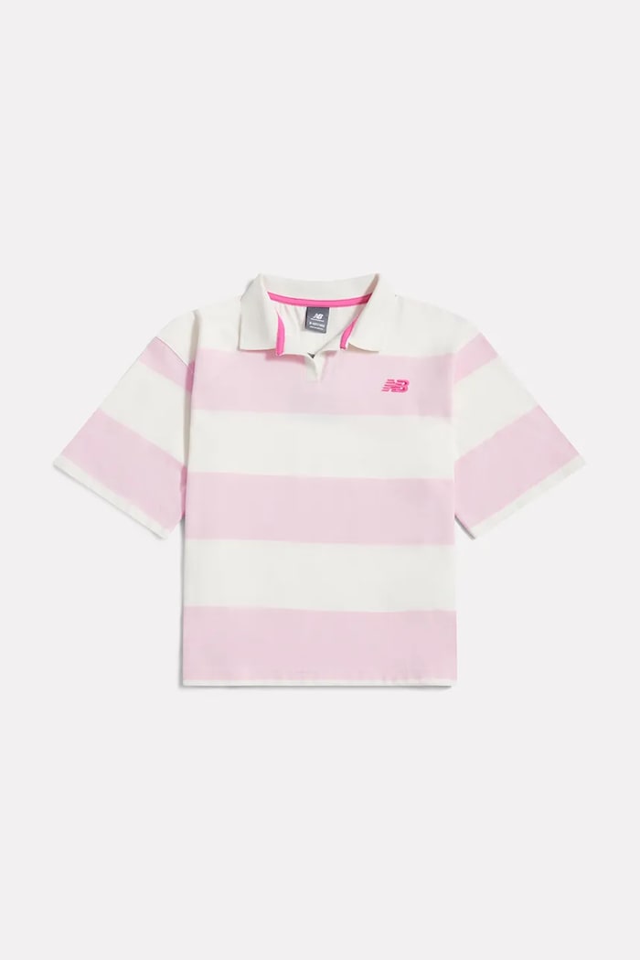New Balance polo pentru copii, din bumbac YT61M5OK roz SS26