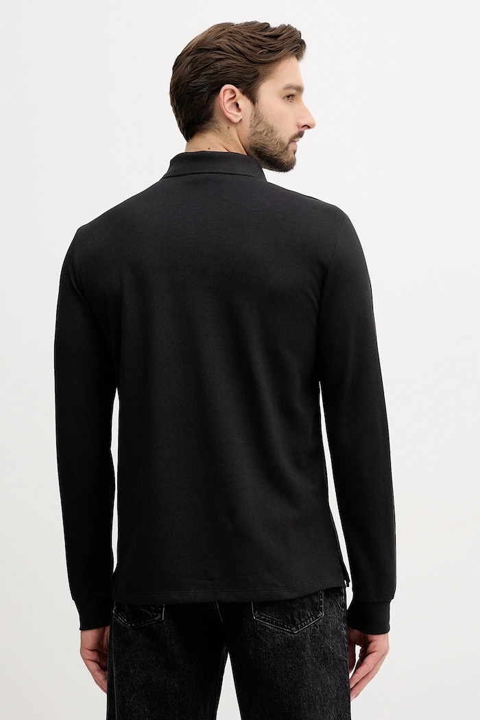 Oblečenie Bavlnené tričko s dlhým rukávom Calvin Klein Jeans LV04RE201G čierna