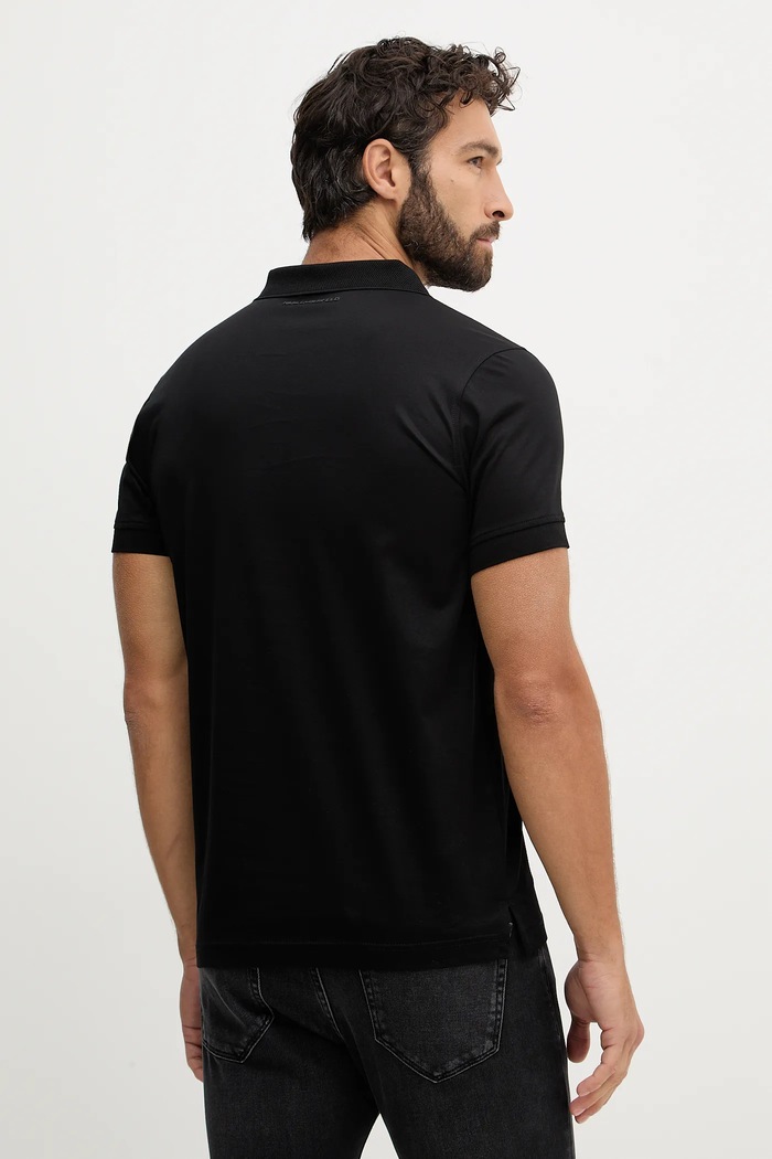Ρούχα Βαμβακερό μπλουζάκι πόλο Karl Lagerfeld 561200.745000 μαύρο