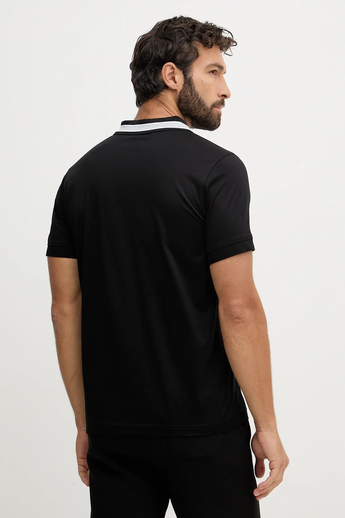 Ρούχα Βαμβακερό μπλουζάκι πόλο Karl Lagerfeld 561200.745001 μαύρο